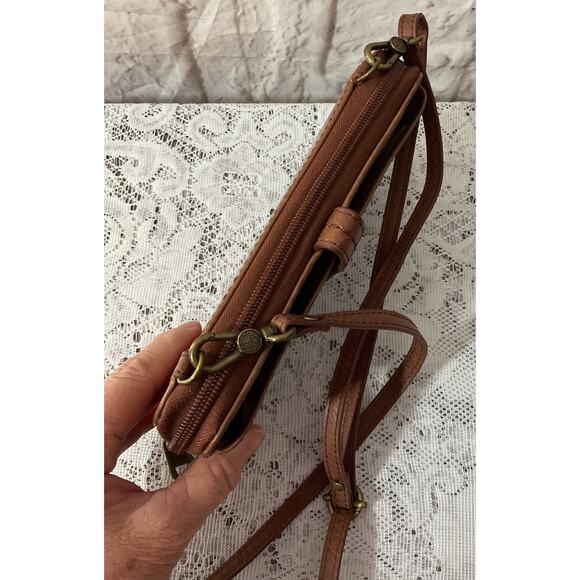 the Sak Brown Leather Wallet Organizer Boho Crossbody Bag Travel - Picture 8 of 9